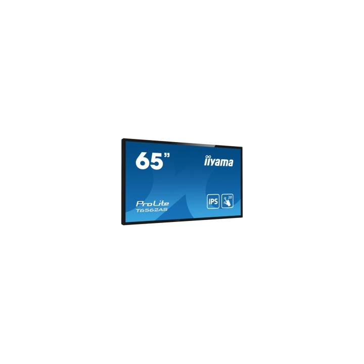 iiyama T6562AS-B1 pantalla de señalización Panel plano interactivo 163,8 cm (64.5") IPS 500 cd / m² 4K Ultra HD Negro Pantalla