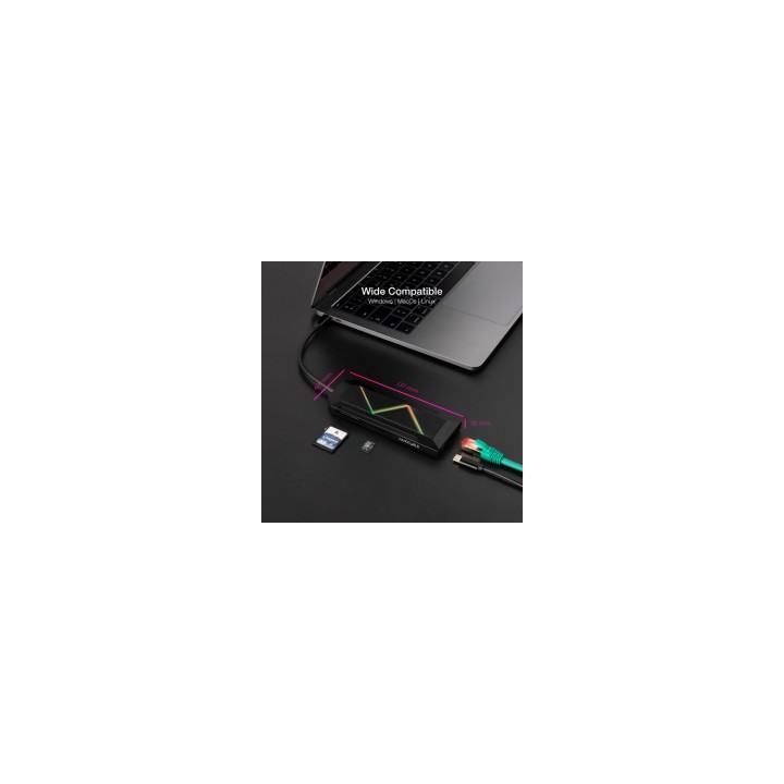 Nanocable 10.16.0801 base para portátil y replicador de puertos Alámbrico USB 3.2 Gen 1 (3.1 Gen 1) Type-C Negro