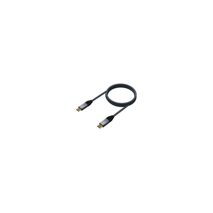AISENS Cable USB 2.0 Aluminio 5A 100W E-Mark, USB-C/M-USB-C/M, Gris, 2.0M