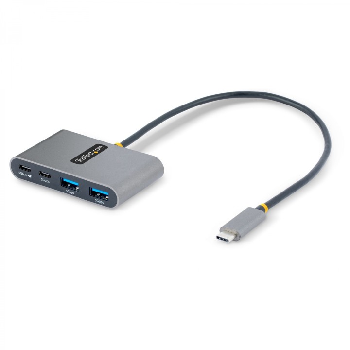 StarTech.com Hub Concentrador USB-C de 4 Puertos con Entrega de Alimentación de 100W de Paso - Ladrón USB Tipo C - - 2x USB-A +