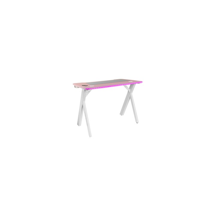 Mars Gaming MGD100RGB Mesa Gaming RGB Alfombrilla XXL Soporte Cascos + Botella 100x60cm Rosa