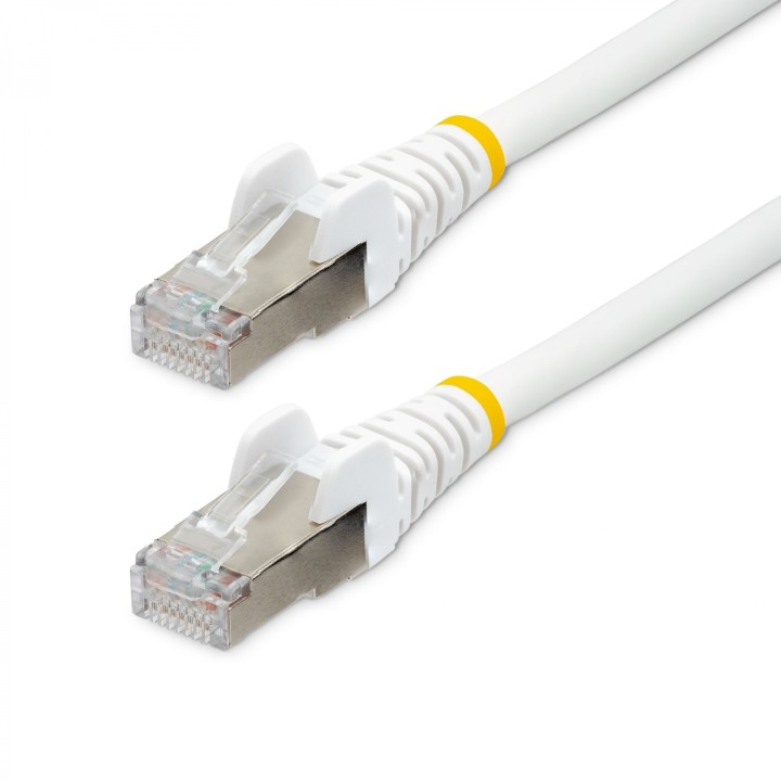StarTech.com Cable de 1m de Red Ethernet CAT6a - Blanco - Low Smoke Zero Halogen (LSZH) - 10GbE - 500MHz - PoE++ de 100W -