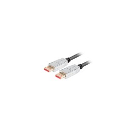 Lanberg CA-DPDP-20CU-0010-BK cable DisplayPort 1 m Negro, Plata