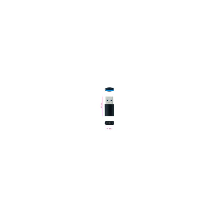 Nanocable Adaptador USB-A 3.1 a USB-C, USB-A/M-USB-C/H, Negro