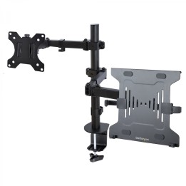 StarTech.com Brazo Soporte Ajustable para Monitor con Bandeja VESA para un Ordenador Portátil de 4,5kg y una Pantalla de hasta