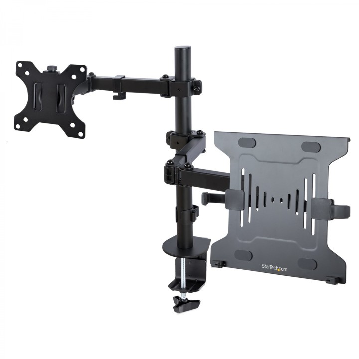 StarTech.com Brazo Soporte Ajustable para Monitor con Bandeja VESA para un Ordenador Portátil de 4,5kg y una Pantalla de hasta