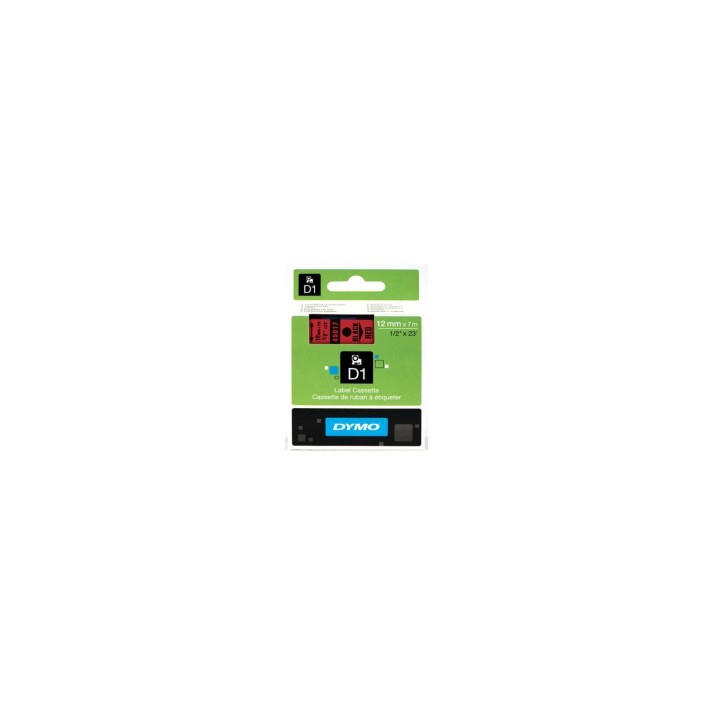 CINTA ROTULADORA AUTOADHESIVA DYMO D1 12MM X 7M PARA ROTULADORAS LABEL MANAGER NEGRO SOBRE ROJO S0720570