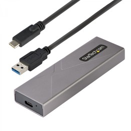 StarTech.com Caja Externa de Aluninio USB-C 10Gbps a NVMe M.2 o SSD M.2 SATA - Sin Herramientas para SSD M.2 NGFF PCIe/SATA -