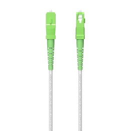 AISENS Cable Fibra Í“ptica Latiguillo G657A2 3.0 9/125 SMF Simplex CPR DCA LSZH, SC/APC-SC/APC, Blanco, 60 m