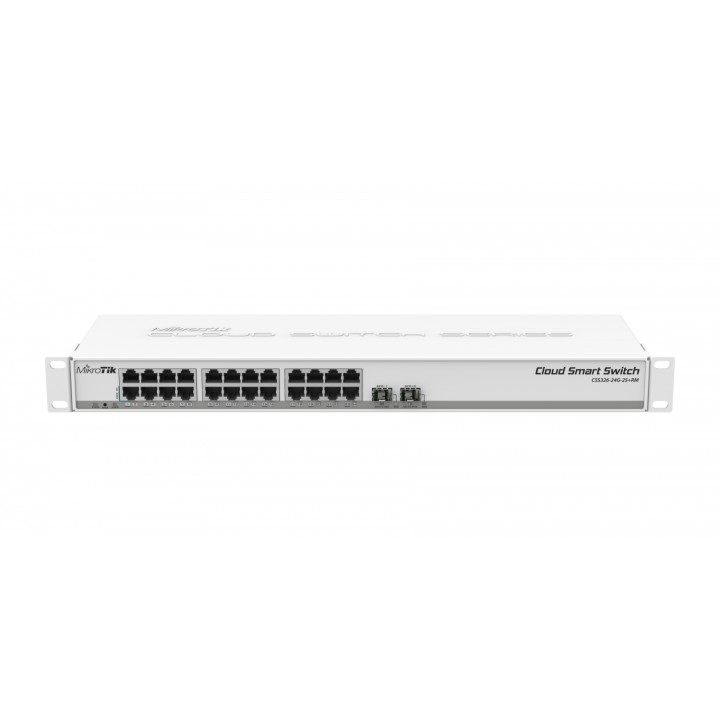 Mikrotik CSS326-24G-2S+RM switch Gestionado Gigabit Ethernet (10/100/1000) EnergÍ­a sobre Ethernet (PoE) 1U Blanco