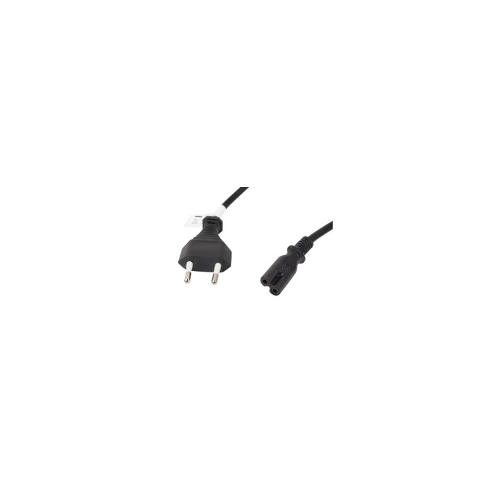 Lanberg CA-C7CA-11CC-0030-BK cable de transmisión Negro 3 m CEE7/16 C7 acoplador