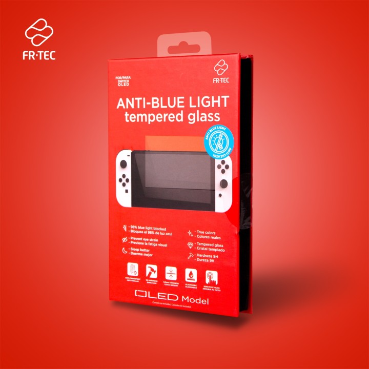FR-TEC Anti Blue Light Protector Cristal Templado para Nintendo Switch Oled