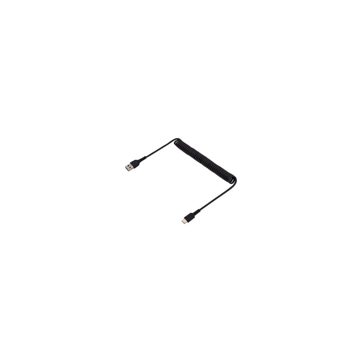 StarTech.com Cable de 1m de Carga USB A a USB C, Cable USB Tipo C Rizado de Carga Rápida y Servicio Pesado, Cable USB 2.0 A a