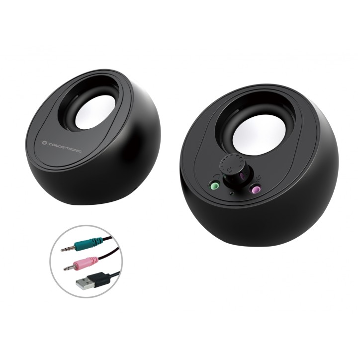 Conceptronic BJORN01B altavoz De 2 vÍ­as Negro Inalámbrico y alámbrico 10 W