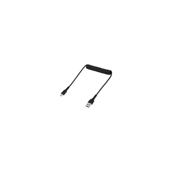 StarTech.com Cable de 50cm de Carga USB A a USB C, Cable USB Tipo C Rizado de Carga Rápida y Servicio Pesado, Cable USB 2.0 A a