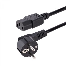 StarTech.com Cable de 1m (3 pies) de Alimentación para Ordenador, 18AWG, UE Schuko a C13, 250V 10A, Cable de Corriente, Cable