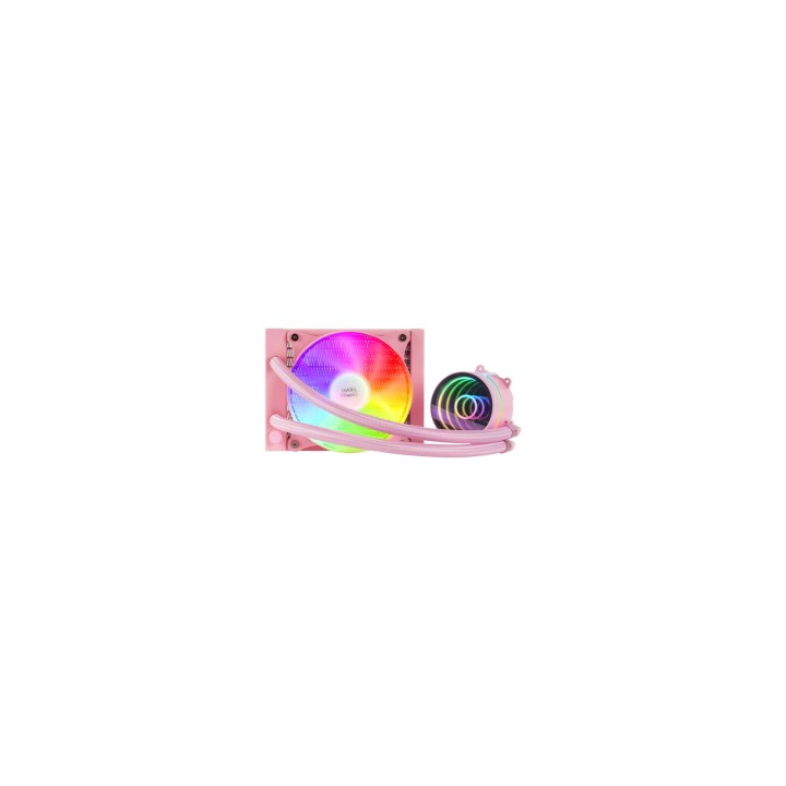 Mars Gaming ML-ONE120 Rosa Refrigeración LÍ­quida CPU TDP 200W Espejo Infinito Ventilador FRGB Silencioso Multisocket Universal