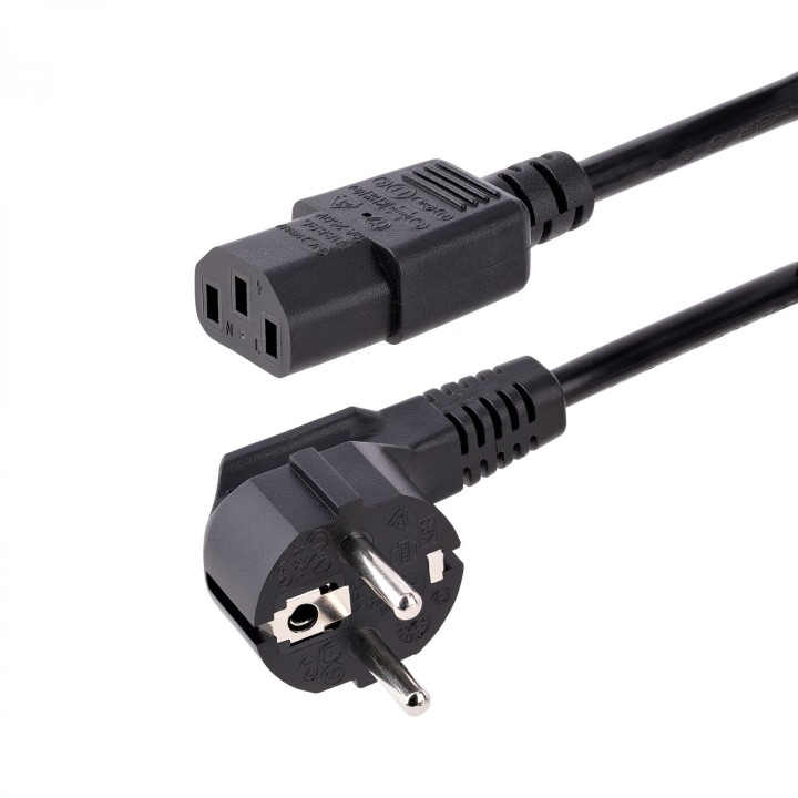 StarTech.com Cable de 3m (10 pies) de Alimentación para Ordenador, 18AWG, UE Schuko a C13, 250V 10A, Cable de Corriente, Cable