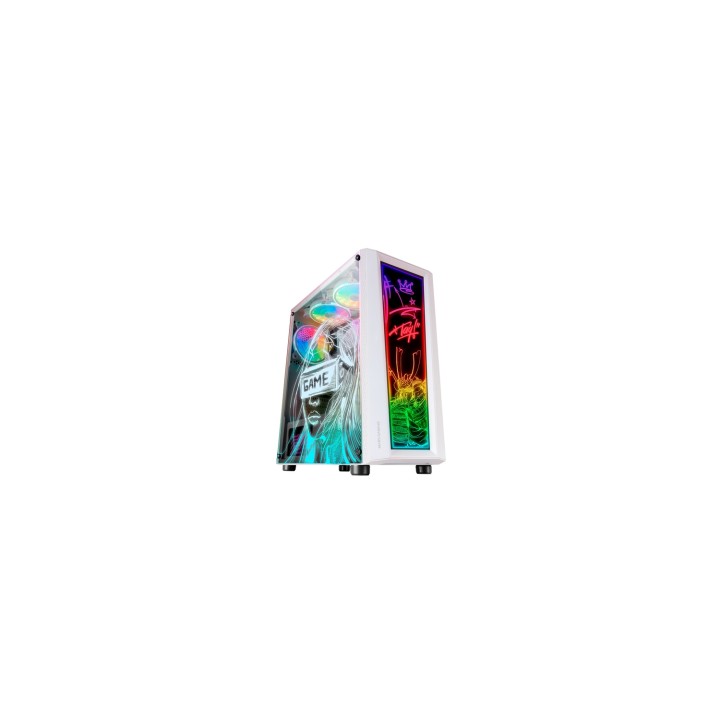 Mars Gaming MC-ART Blanco Caja PC Gaming ATX Doble Cristal Templado Dibujable ARGB 12 Modos Ventilador 12cm