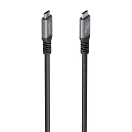 AISENS Cable USB4 Gen3x2 Aluminio 40Gbps 8K@60Hz 5A 48V 240W E-Mark, Tipo USB-C/M-USB-C/M, Negro, 2.0m
