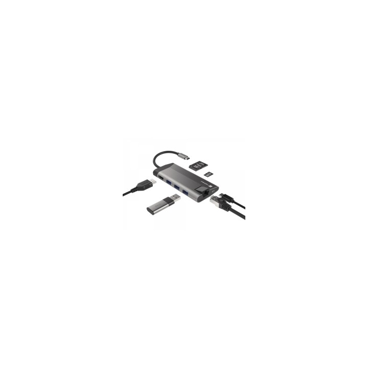 NATEC Fowler Plus USB Tipo C 1000 Mbit/s Negro, Gris
