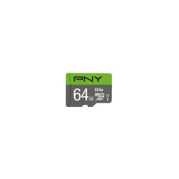 MEMORIA MICROSDXC PNY 64GB ELITE 100MB S VERDE GRIS P-SDUX64U185GW-GE