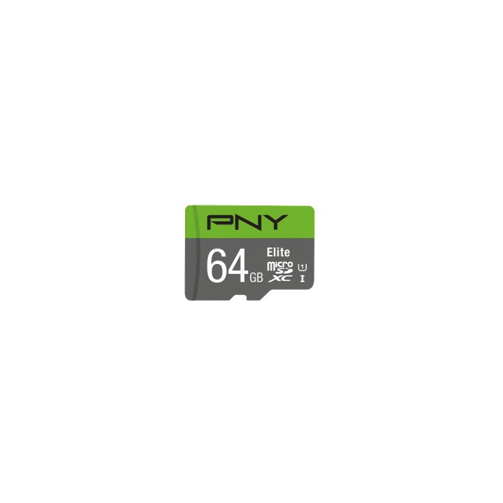 MEMORIA MICROSDXC PNY 64GB ELITE 100MB S VERDE GRIS P-SDUX64U185GW-GE