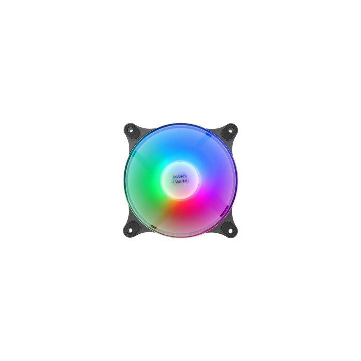 Mars Gaming MF-DUO Kit 2 Ventiladores FRGB Rainbow 360º Ultra-silencioso Doble Conexión 3PIN + 4PIN Negro