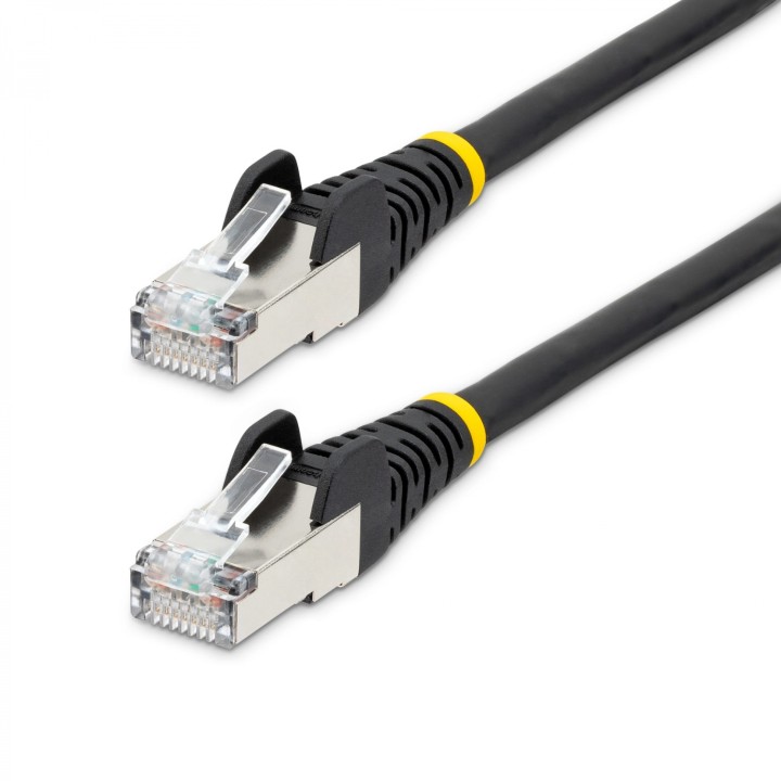 StarTech.com Cable de 7,5m de Red Ethernet CAT6a - Negro - Low Smoke Zero Halogen (LSZH) - 10GbE - 500MHz - PoE++ de 100W -