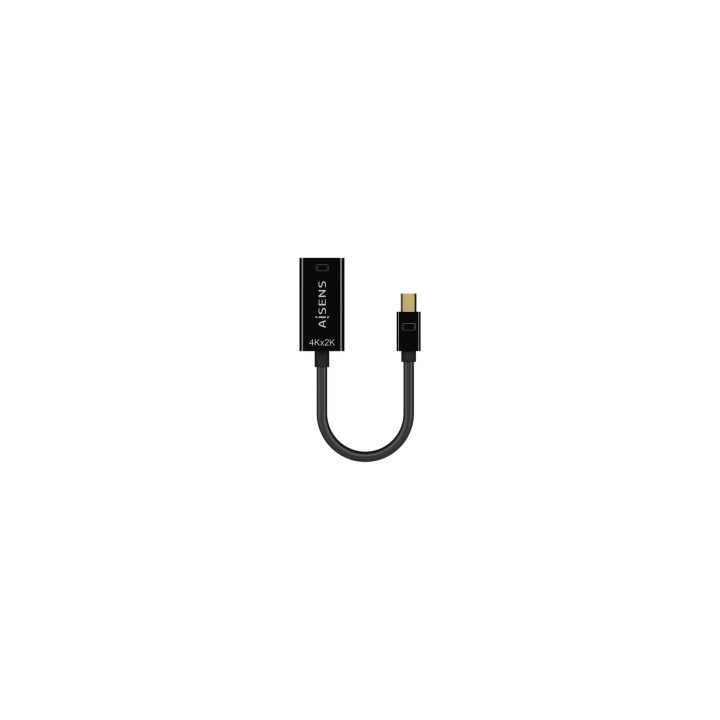 AISENS Conversor Mini DP V1.2 a HDMI V1.4 4K@30Hz, MDP/M-HDMI A/H, Negro, 15CM