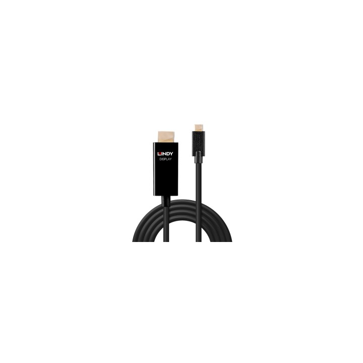 Lindy 43293 adaptador de cable de vÍ­deo 3 m USB Tipo C HDMI tipo A (Estándar) Negro