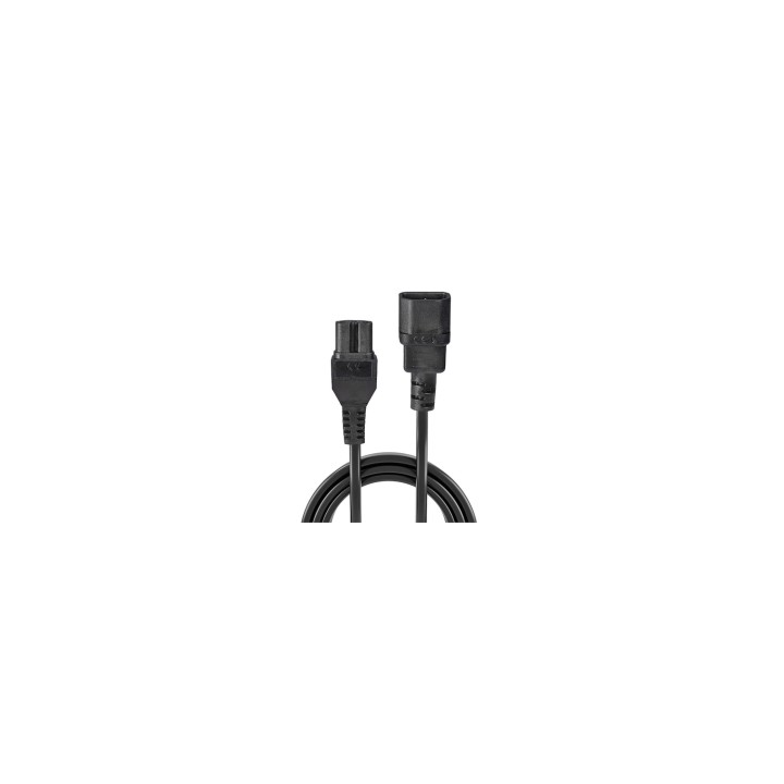 Lindy 30314 cable de transmisión Negro 2 m C14 acoplador C15 acoplador
