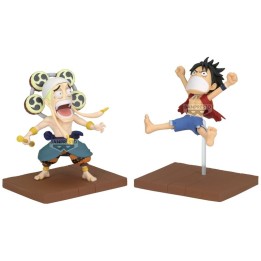 Set figuras Monkey D Luffy & Enel World Collectable One Piece 7cm