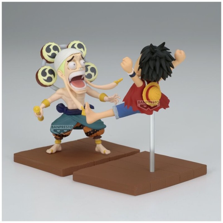 Set figuras Monkey D Luffy & Enel World Collectable One Piece 7cm