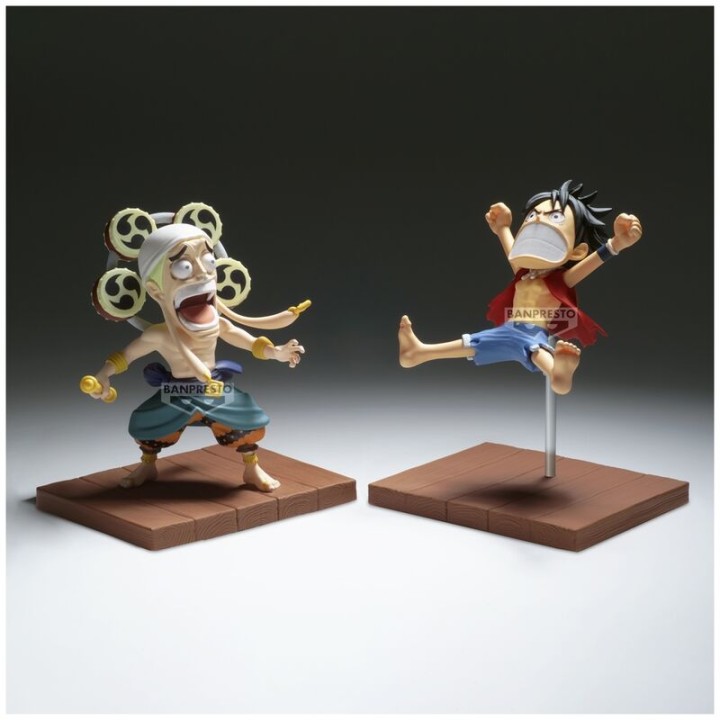 Set figuras Monkey D Luffy & Enel World Collectable One Piece 7cm