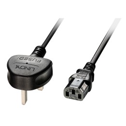 Lindy 30434 cable de transmisión Negro 3 m Enchufe tipo G C13 acoplador