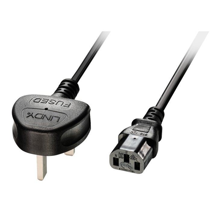 Lindy 30434 cable de transmisión Negro 3 m Enchufe tipo G C13 acoplador