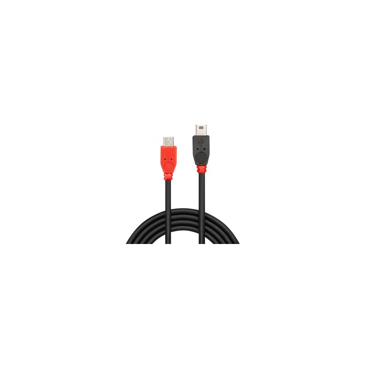 Lindy 31717 cable USB 0,5 m USB 2.0 Mini-USB B Micro-USB B Negro, Rojo