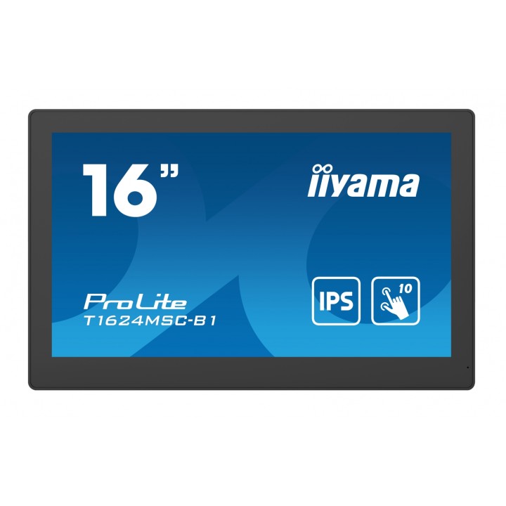iiyama T1624MSC-B1 pantalla de señalización Panel plano interactivo 39,6 cm (15.6") IPS 450 cd / m² Full HD Negro Pantalla