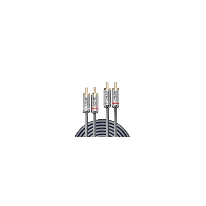 Lindy 35345 cable de audio 1 m 2 x RCA Antracita