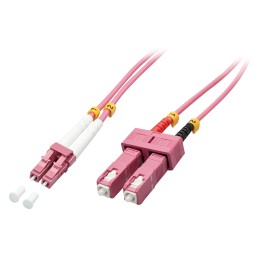 Lindy 46362 cable de fibra optica 3 m LC SC OM4 Rosa