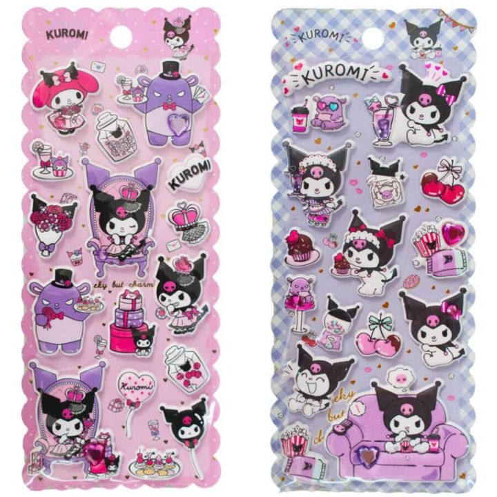 Pegatinas relieve Kuromi Hello Kitty surtido
