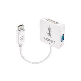 Lindy 41028 adaptador de cable de vÍ­deo DisplayPort DVI-D + VGA (D-Sub) + HDMI Negro