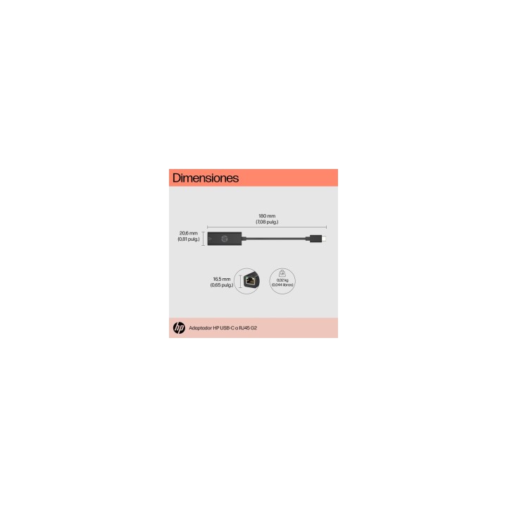 HP USB-C - RJ45 AdaptÍ¶r G2 tarjeta y adaptador de interfaz RJ-45