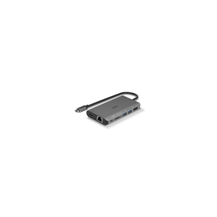 Lindy 43323 base para portátil y replicador de puertos Alámbrico USB 3.2 Gen 1 (3.1 Gen 1) Type-C Negro, Gris