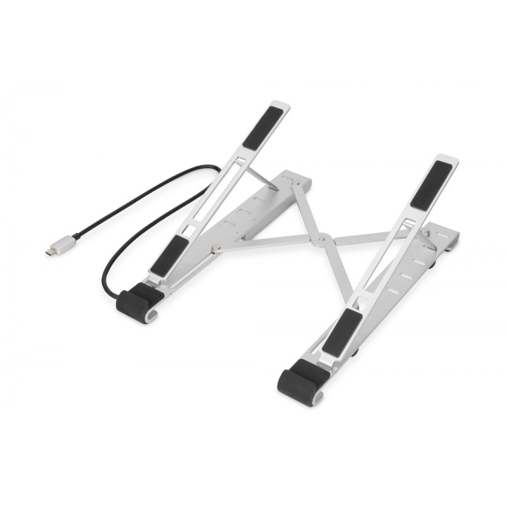 Digitus Soporte variable para notebook con hub USB-C&trade; integrado, 5 puertos
