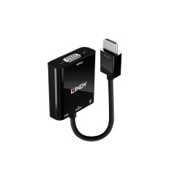 Lindy 38285 adaptador de cable de vÍ­deo 0,1 m HDMI tipo A (Estándar) VGA (D-Sub) Negro