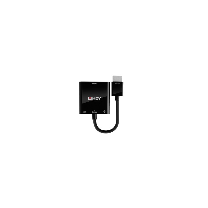 Lindy 38285 adaptador de cable de vÍ­deo 0,1 m HDMI tipo A (Estándar) VGA (D-Sub) Negro