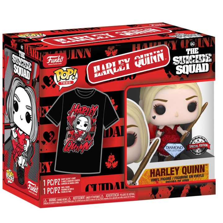 Set figura POP & Tee DC Comics Harley Quinn XL