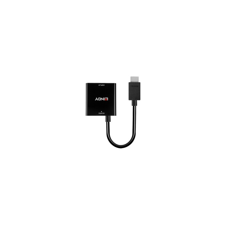 Lindy 38291 adaptador de cable de vÍ­deo 0,1 m HDMI tipo A (Estándar) VGA (D-Sub) Negro